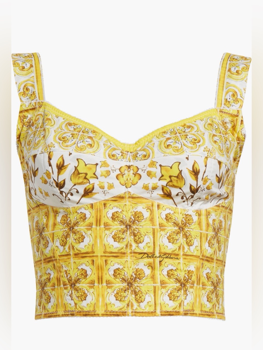 Dolce & Gabbana Majolica print corset top